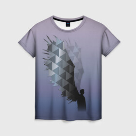 Женская футболка 3D с принтом Castiel , 100% полиэфир ( синтетическое хлопкоподобное полотно) | прямой крой, круглый вырез горловины, длина до линии бедер | castiel | supernatural | vdzabma | кастиэль | сверхъестественное