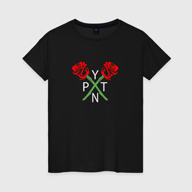 Женская футболка хлопок с принтом PAYTON MOORMEIER (НА СПИНЕ) , 100% хлопок | прямой крой, круглый вырез горловины, длина до линии бедер, слегка спущенное плечо | flower | payton moormeier | roses | tiktok | блогер | пейтон | пейтон моормиер | розы | тикток | тиктокер | цветы | ютубер