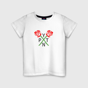 Детская футболка хлопок с принтом PAYTON MOORMEIER (НА СПИНЕ) , 100% хлопок | круглый вырез горловины, полуприлегающий силуэт, длина до линии бедер | flower | payton moormeier | roses | tiktok | блогер | пейтон | пейтон моормиер | розы | тикток | тиктокер | цветы | ютубер