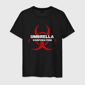 Мужская футболка хлопок с принтом Umbrella , 100% хлопок | прямой крой, круглый вырез горловины, длина до линии бедер, слегка спущенное плечо. | biohazard | corporation | nemesis | resident evil | umbrella | virus | амбрела | амбрелла | биологическая угроза | вирус | зонт | обитель зла | резидент ивл