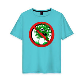 Женская футболка хлопок Oversize с принтом Коронавирус , 100% хлопок | свободный крой, круглый ворот, спущенный рукав, длина до линии бедер
 | 2019 ncov | covid 19 | инфекция | пандемия