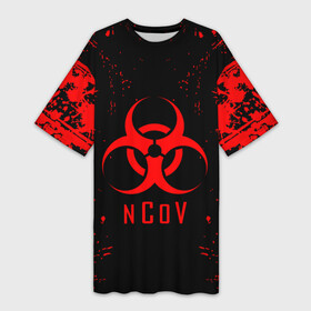 Платье-футболка 3D с принтом nCoV. ,  |  | 2019 ncov | covid 19 | вирус | вирус 2020 | знаки биологической опасности | коронавирус | коронавирус 2020 | медицинские маски