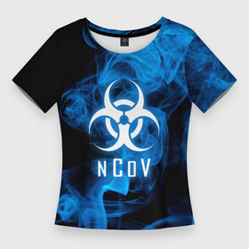 Женская футболка 3D Slim с принтом nCoV. ,  |  | 2019 ncov | covid 19 | вирус | вирус 2020 | знаки биологической опасности | коронавирус | коронавирус 2020 | медицинские маски