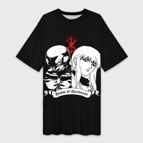 Платье-футболка 3D с принтом berserk pers on black ,  |  | anime | anime berserk | berserk | knight | manga | аниме | аниме берсерк | берсерк | манга | рыцарь