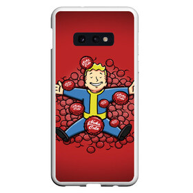 Чехол для Samsung S10E с принтом FALLOUT , Силикон | Область печати: задняя сторона чехла, без боковых панелей | 101 | 111 | 13 | 76 | atom cats | bethesda | brotherhood of steel | fallout | nuka cola | tunnel snakes | vault | war | братство стали | война | убежище | фолаут | фоллаут | ядер кола