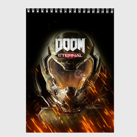 Скетчбук с принтом DOOM ETERNAL , 100% бумага
 | 48 листов, плотность листов — 100 г/м2, плотность картонной обложки — 250 г/м2. Листы скреплены сверху удобной пружинной спиралью | demons | devil | doom | doom eternal | doom slayer | hell | slayer | ад | демоны | дум