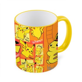 Кружка с принтом Pikachu , керамика | ёмкость 330 мл | Тематика изображения на принте: game | pikachu | аниме | игры | манги | покемон