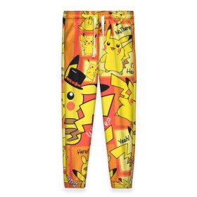 Женские брюки 3D с принтом Pikachu , полиэстер 100% | прямой крой, два кармана без застежек по бокам, с мягкой трикотажной резинкой на поясе и по низу штанин. В поясе для дополнительного комфорта — широкие завязки | game | pikachu | аниме | игры | манги | покемон