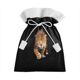 Подарочный 3D мешок с принтом Ягуар , 100% полиэстер | Размер: 29*39 см | Тематика изображения на принте: animal | art | black | cat | hunter | jaguar | leopard | арт | гепард | голова | животное | животные | зверь | клыки | кот | кошка | леопард | охотник | темнота | хищник | ягуар