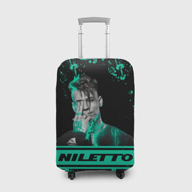 Чехол для чемодана 3D с принтом NILETTO. , 86% полиэфир, 14% спандекс | двустороннее нанесение принта, прорези для ручек и колес | niletto | rap | данила прытков | любимка | музыка | нилетто | певец | реп