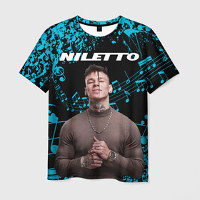 Мужская футболка 3D с принтом NILETTO. , 100% полиэфир | прямой крой, круглый вырез горловины, длина до линии бедер | Тематика изображения на принте: niletto | rap | данила прытков | любимка | музыка | нилетто | певец | реп