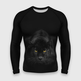 Мужской рашгард 3D с принтом Пантера ,  |  | Тематика изображения на принте: animal | animals | beast | black | cat | kitten | phanter | животное | животные | зверек | зверь | кот | котики | кошка | кошки | пантера | черная