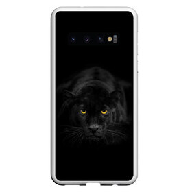 Чехол для Samsung Galaxy S10 с принтом Пантера , Силикон | Область печати: задняя сторона чехла, без боковых панелей | Тематика изображения на принте: animal | animals | beast | black | cat | kitten | phanter | животное | животные | зверек | зверь | кот | котики | кошка | кошки | пантера | черная