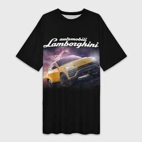 Платье-футболка 3D с принтом Lamborghini Urus | Ламба Урус ,  |  | audi | auto | aventador | lamborghini | murcielago | urus | авто | автомобиль | ам | ламба | ламборгини | машина | машины | спорткар | урус