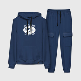 Женский костюм хлопок (с толстовкой) с принтом Trust me im a doctor ,  |  | 2019   ncov | coronavirus | covid | covid 19 | ncov | virus | арт | биологическая опасность | болезнь | вирус | знак | карантин | корона | коронавирус | короновирус | мем | мой руки | оставайся дома | пандемия | помой руки