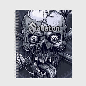 Тетрадь с принтом SABATON , 100% бумага | 48 листов, плотность листов — 60 г/м2, плотность картонной обложки — 250 г/м2. Листы скреплены сбоку удобной пружинной спиралью. Уголки страниц и обложки скругленные. Цвет линий — светло-серый
 | sabaton | даниель муллбак | йоаким броден | крис рёланд | оскар монтелиус | пэр сундстрём | рикард сунден | сабатон | тоббе энглунд | томми юханссон | ханнес ван дал