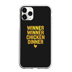 Чехол для iPhone 11 Pro Max матовый с принтом Pubg Top #1 , Силикон |  | Тематика изображения на принте: chicken | dinner | guns | mobile | pubg | top 1 | winner | пабг