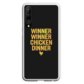 Чехол для Honor P30 с принтом Pubg Top #1 , Силикон | Область печати: задняя сторона чехла, без боковых панелей | Тематика изображения на принте: chicken | dinner | guns | mobile | pubg | top 1 | winner | пабг