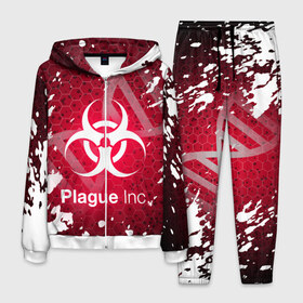 Мужской костюм 3D с принтом PLAGUE INC , 100% полиэстер | Манжеты и пояс оформлены тканевой резинкой, двухслойный капюшон со шнурком для регулировки, карманы спереди | inc evolved | plague evolved | plague inc | plague inc evolved | plague пк. | игра вирус