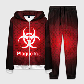 Мужской костюм 3D с принтом PLAGUE INC , 100% полиэстер | Манжеты и пояс оформлены тканевой резинкой, двухслойный капюшон со шнурком для регулировки, карманы спереди | inc evolved | plague evolved | plague inc | plague inc evolved | plague пк. | игра вирус