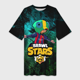 Платье-футболка 3D с принтом Leon Messi Brawl Stars ,  |  | brawl | brawl stars | leon | leon messi | leon selly | messi | stars | бравл старс | брол старс | игра | леон | леон месси | месси | мобильная игра | мобильные игры
