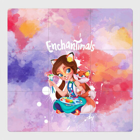 Магнитный плакат 3Х3 с принтом Энчантималс , Полимерный материал с магнитным слоем | 9 деталей размером 9*9 см | enchantimals | детское | для девочек | зверюшки | игрушки | куклы | энчантималс