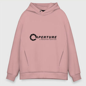 Мужское худи Oversize хлопок с принтом Aperture Science логотип , френч-терри — 70% хлопок, 30% полиэстер. Мягкий теплый начес внутри —100% хлопок | боковые карманы, эластичные манжеты и нижняя кромка, капюшон на магнитной кнопке | aperture science | half life | portal | valve | валв | портал | халф лайф