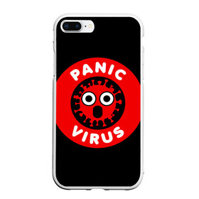 Чехол для iPhone 7Plus/8 Plus матовый с принтом Panic Virus , Силикон | Область печати: задняя сторона чехла, без боковых панелей | Тематика изображения на принте: без паники | будь здоров | вирус паники | заражение | здоровье | коронавирус | короновирус | маска | медицинская маска | не болей | не паникуй | пандемия | профилактика | эпидемия