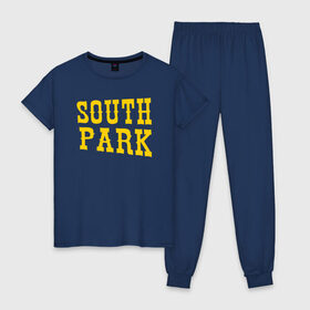 Женская пижама хлопок с принтом SOUTH PARK , 100% хлопок | брюки и футболка прямого кроя, без карманов, на брюках мягкая резинка на поясе и по низу штанин | south park | американская культура | американский мультсериал | колорадо | пародия | саус парк | саут парк | черный юмор | четыре мальчика | шоу | южный парк
