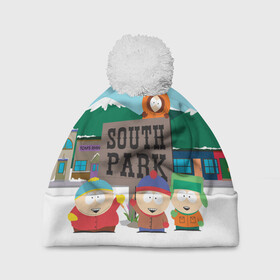 Шапка 3D c помпоном с принтом ЮЖНЫЙ ПАРК | SOUTH PARK (Z) , 100% полиэстер | универсальный размер, печать по всей поверхности изделия | kenny | south park | кенни | мультфильмы | южный парк
