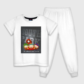 Детская пижама хлопок с принтом ЮЖНЫЙ ПАРК , 100% хлопок |  брюки и футболка прямого кроя, без карманов, на брюках мягкая резинка на поясе и по низу штанин
 | 