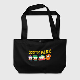 Пляжная сумка 3D с принтом South Park. , 100% полиэстер | застегивается на металлическую кнопку; внутренний карман застегивается на молнию. Стенки укреплены специальным мягким материалом, чтобы защитить содержимое от несильных ударов
 | south park | американская культура | американский мультсериал | колорадо | пародия | саус парк | саут парк | черный юмор | четыре мальчика | шоу | южный парк