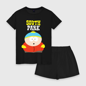 Женская пижама с шортиками хлопок с принтом SOUTH PARK , 100% хлопок | футболка прямого кроя, шорты свободные с широкой мягкой резинкой | south park | американская культура | американский мультсериал | колорадо | пародия | саус парк | саут парк | черный юмор | четыре мальчика | шоу | южный парк