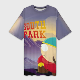 Платье-футболка 3D с принтом South Park Cartman | Картмен (Z) ,  |  | Тематика изображения на принте: south park | баттерс | кайл | картмен | кени | кеннет | кенни | мультик | саус парк | стэнли | эрик | южный парк