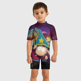 Детский купальный костюм 3D с принтом ЮЖНЫЙ ПАРК , Полиэстер 85%, Спандекс 15% | застежка на молнии на спине | kenny | south park | кенни | мультфильмы | саус парк | южный парк