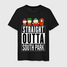 Мужская футболка хлопок с принтом SOUTH PARK , 100% хлопок | прямой крой, круглый вырез горловины, длина до линии бедер, слегка спущенное плечо. | animation | cartman | colorado | eric | gangsta | hip hop | kenny | n.w.a | san | south park | usa | жесть | кайл | картман | кенни | мультфильмы | шикарно | эрик | южный парк