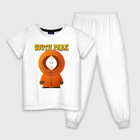 Детская пижама хлопок с принтом ЮЖНЫЙ ПАРК , 100% хлопок |  брюки и футболка прямого кроя, без карманов, на брюках мягкая резинка на поясе и по низу штанин
 | kenny | south park | кенни | мультфильмы | саус парк | южный парк