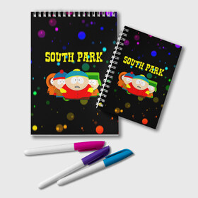 Блокнот с принтом South Park , 100% бумага | 48 листов, плотность листов — 60 г/м2, плотность картонной обложки — 250 г/м2. Листы скреплены удобной пружинной спиралью. Цвет линий — светло-серый
 | Тематика изображения на принте: south park | американская культура | американский мультсериал | колорадо | пародия | саус парк | саут парк | черный юмор | четыре мальчика | шоу | южный парк