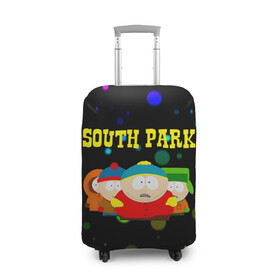 Чехол для чемодана 3D с принтом South Park. , 86% полиэфир, 14% спандекс | двустороннее нанесение принта, прорези для ручек и колес | south park | американская культура | американский мультсериал | колорадо | пародия | саус парк | саут парк | черный юмор | четыре мальчика | шоу | южный парк