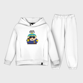 Детский костюм хлопок Oversize с принтом South Park Картман ,  |  | Тематика изображения на принте: cartman | eric cartman | police | policeman | respect my authoritah | south park | коп | полисмен | саус парк | уважай мою власть | эрик картман | южный парк