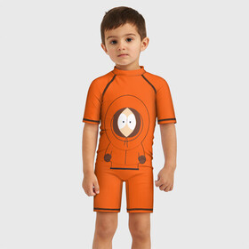 Детский купальный костюм 3D с принтом ЮЖНЫЙ ПАРК , Полиэстер 85%, Спандекс 15% | застежка на молнии на спине | kenny | south park | кенни | мультфильмы | саус парк | южный парк