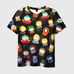Мужская футболка 3D с принтом ЮЖНЫЙ ПАРК , 100% полиэфир | прямой крой, круглый вырез горловины, длина до линии бедер | kenny | south park | картман | кенни | мультфильмы | саус парк | южный парк
