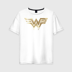 Женская футболка хлопок Oversize с принтом Wonder Woman logo , 100% хлопок | свободный крой, круглый ворот, спущенный рукав, длина до линии бедер
 | 1984 | cheetah | dc comics | diana prince | wonder women | ww84 | антиопа | вандер вумен | галь гадот | гепарда | диана принс | стив тревор | чудо женщина