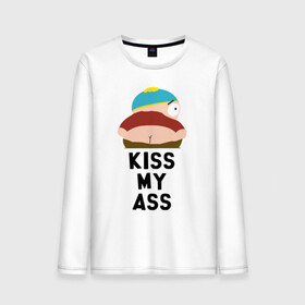 Мужской лонгслив хлопок с принтом KISS MY ASS , 100% хлопок |  | cartman | kenny | park | south | southpark | картман | кенни | мульт | мультик | парк | персонаж | персонажи | сериал | южный