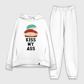 Женский костюм хлопок Oversize с принтом KISS MY ASS ,  |  | cartman | kenny | park | south | southpark | картман | кенни | мульт | мультик | парк | персонаж | персонажи | сериал | южный