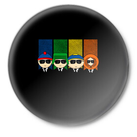 Значок с принтом South Park ,  металл | круглая форма, металлическая застежка в виде булавки | Тематика изображения на принте: cartman | kenny | park | south | southpark | картман | кенни | мульт | мультик | парк | персонаж | персонажи | сериал | южный
