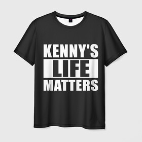 Мужская футболка 3D с принтом KENNYS LIFE MATTERS , 100% полиэфир | прямой крой, круглый вырез горловины, длина до линии бедер | cartman | kenny | park | south | southpark | картман | кенни | мульт | мультик | парк | персонаж | персонажи | сериал | южный