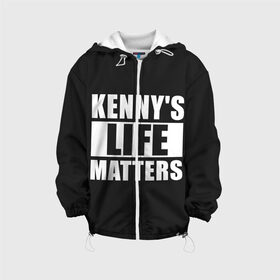 Детская куртка 3D с принтом KENNYS LIFE MATTERS , 100% полиэстер | застежка — молния, подол и капюшон оформлены резинкой с фиксаторами, по бокам — два кармана без застежек, один потайной карман на груди, плотность верхнего слоя — 90 г/м2; плотность флисового подклада — 260 г/м2 | cartman | kenny | park | south | southpark | картман | кенни | мульт | мультик | парк | персонаж | персонажи | сериал | южный