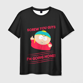 Мужская футболка 3D с принтом Cartman , 100% полиэфир | прямой крой, круглый вырез горловины, длина до линии бедер | Тематика изображения на принте: cartman | kenny | park | south | southpark | картман | кенни | мульт | мультик | парк | персонаж | персонажи | сериал | южный