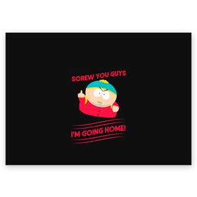 Поздравительная открытка с принтом Cartman , 100% бумага | плотность бумаги 280 г/м2, матовая, на обратной стороне линовка и место для марки
 | cartman | kenny | park | south | southpark | картман | кенни | мульт | мультик | парк | персонаж | персонажи | сериал | южный